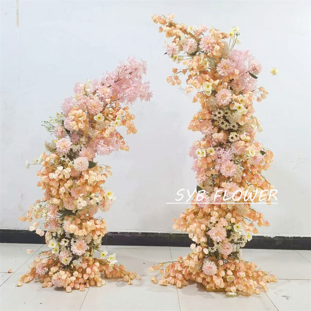 AC-060 Customized Wedding Arch Silk Artificial Flowers Gate Flowers Wedding Arch Backdrop For Wedding Entrance Decoration
