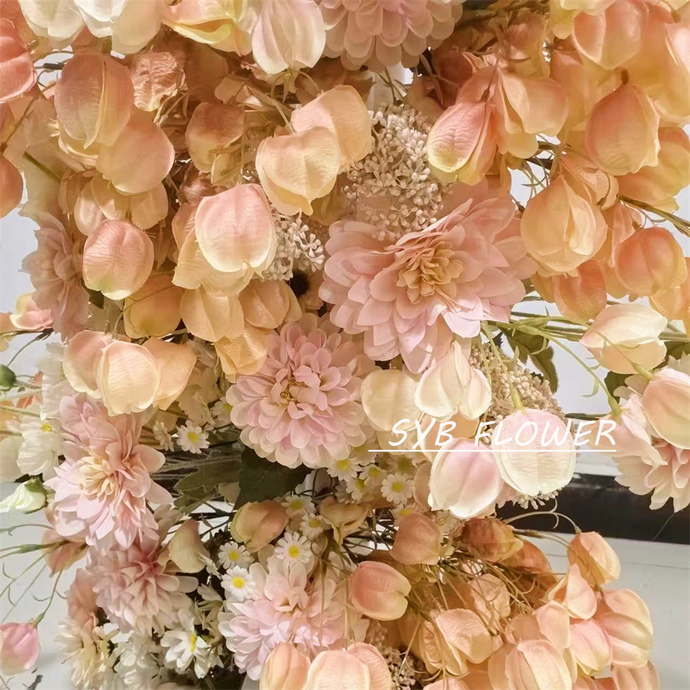 AC-060 Customized Wedding Arch Silk Artificial Flowers Gate Flowers Wedding Arch Backdrop For Wedding Entrance Decoration
