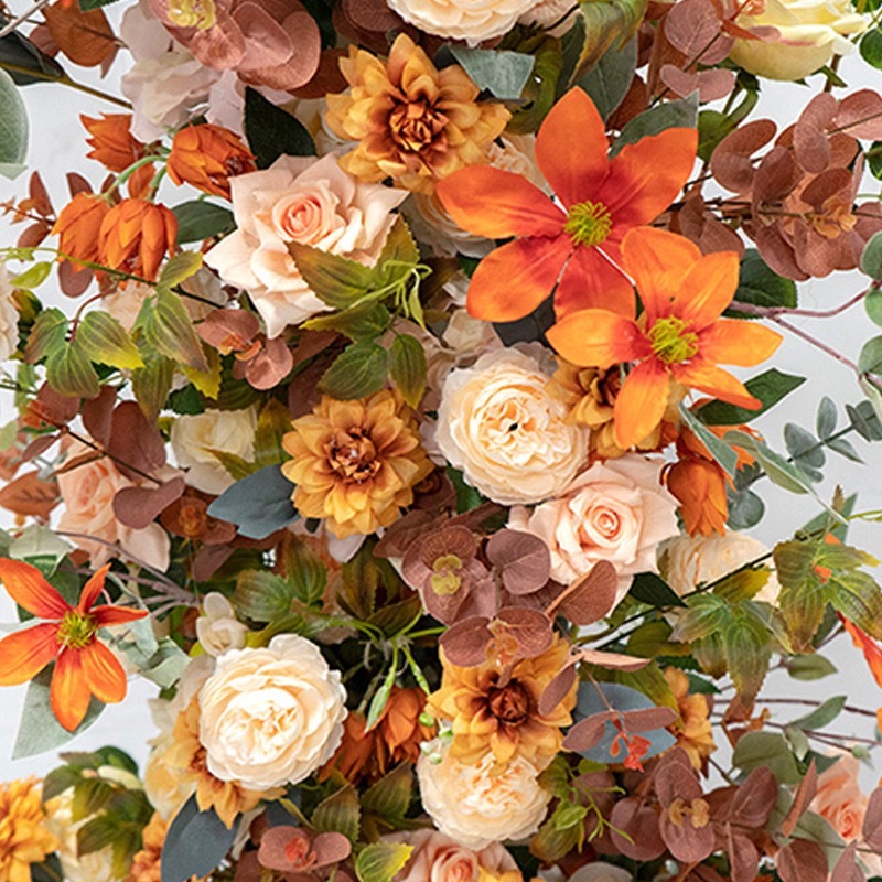 AC-052 Customized Wedding Arch Silk Artificial Flowers Gate Flowers Wedding Arch Backdrop For Wedding Entrance Decoration