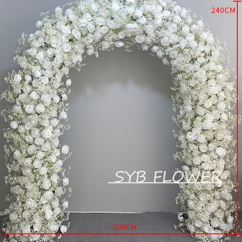 AC-023-2 Wholesale Customized Wedding Arch Silk Artificial Flower White Heart Shaped Arch Backdrop For Wedding Decoration With Free Shipping