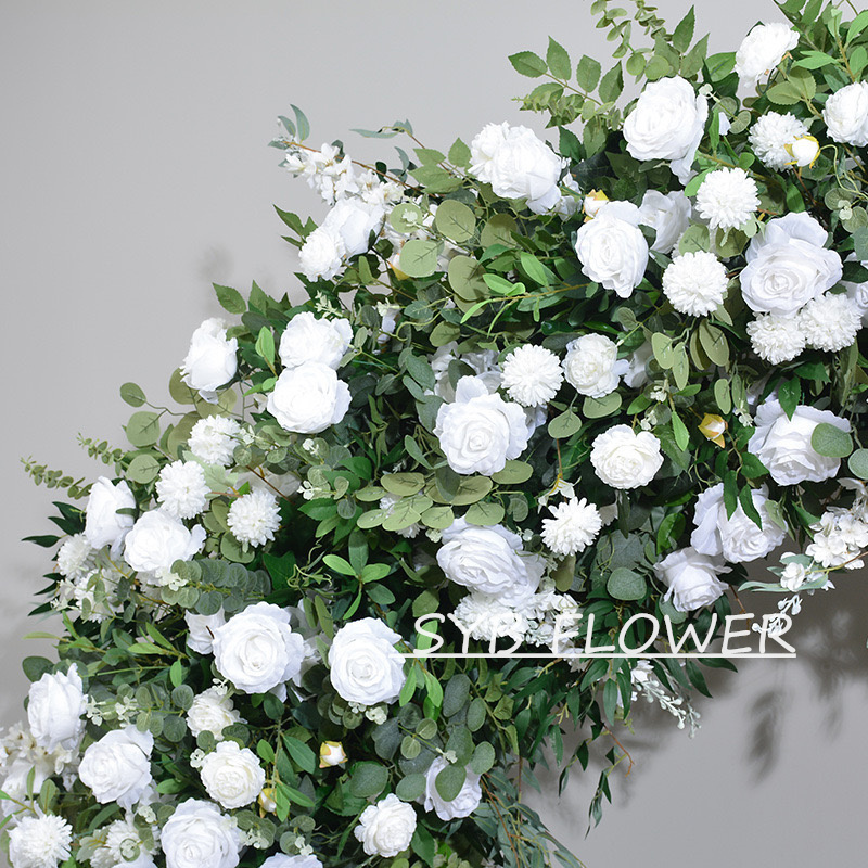 AC-025 Wholesale Customized Wedding Arch Silk Artificial Flower White Heart Shaped Arch Backdrop For Wedding Decoration With Free Shipping