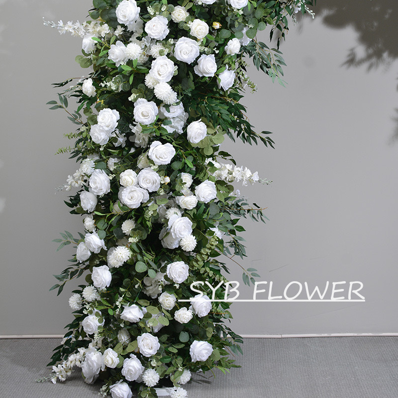 AC-025 Wholesale Customized Wedding Arch Silk Artificial Flower White Heart Shaped Arch Backdrop For Wedding Decoration With Free Shipping