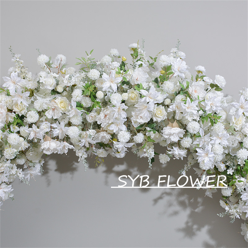 AC-026 Wholesale Customized Wedding Arch Silk Artificial Flower White Heart Shaped Arch Backdrop For Wedding Decoration With Free Shipping