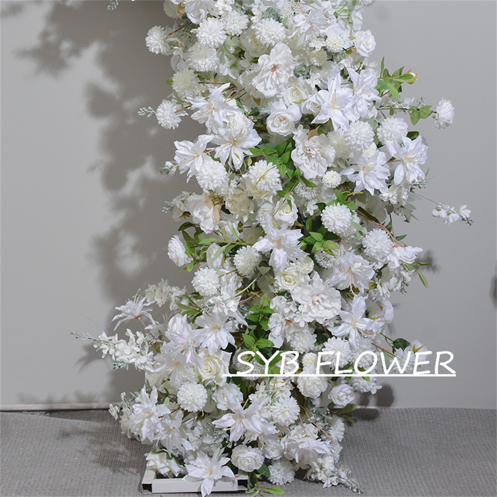 AC-026 Wholesale Customized Wedding Arch Silk Artificial Flower White Heart Shaped Arch Backdrop For Wedding Decoration With Free Shipping