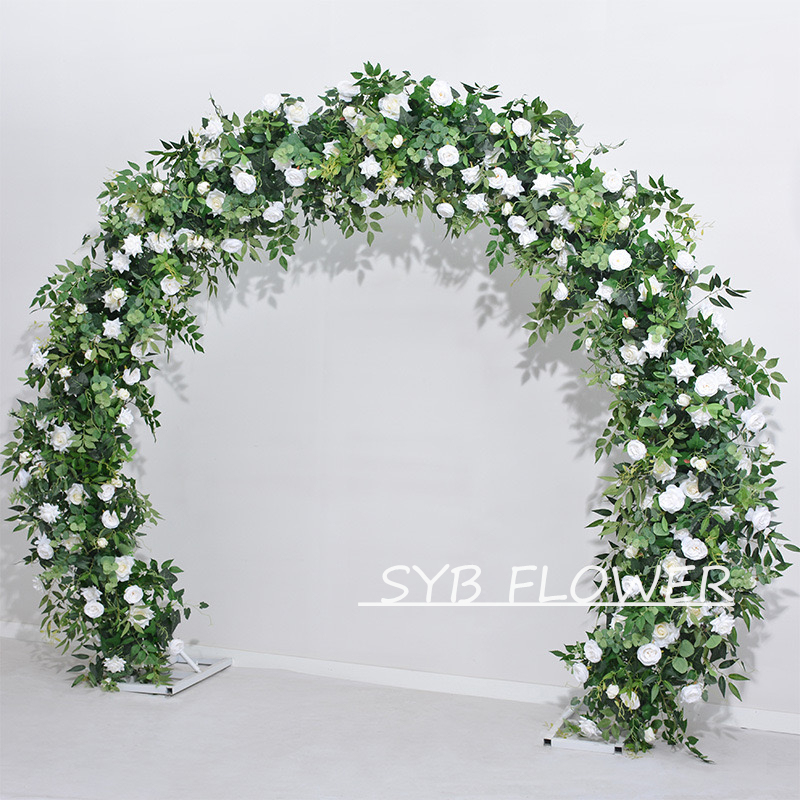 AC-057 Customized Wedding Arch Silk Artificial Flowers Gate Flowers Wedding Arch Backdrop For Wedding Entrance Decoration