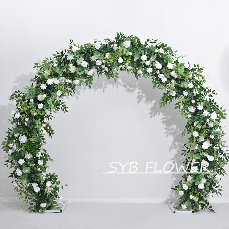 AC-057 Customized Wedding Arch Silk Artificial Flowers Gate Flowers Wedding Arch Backdrop For Wedding Entrance Decoration