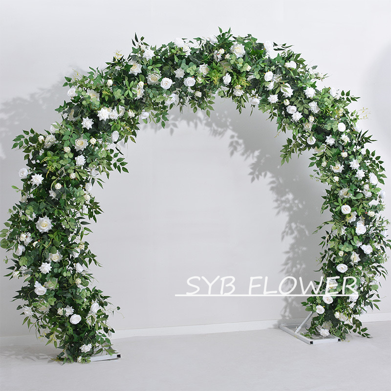AC-057 Customized Wedding Arch Silk Artificial Flowers Gate Flowers Wedding Arch Backdrop For Wedding Entrance Decoration
