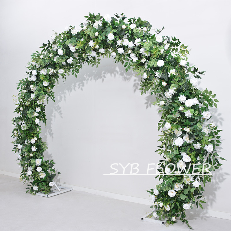 AC-057 Customized Wedding Arch Silk Artificial Flowers Gate Flowers Wedding Arch Backdrop For Wedding Entrance Decoration