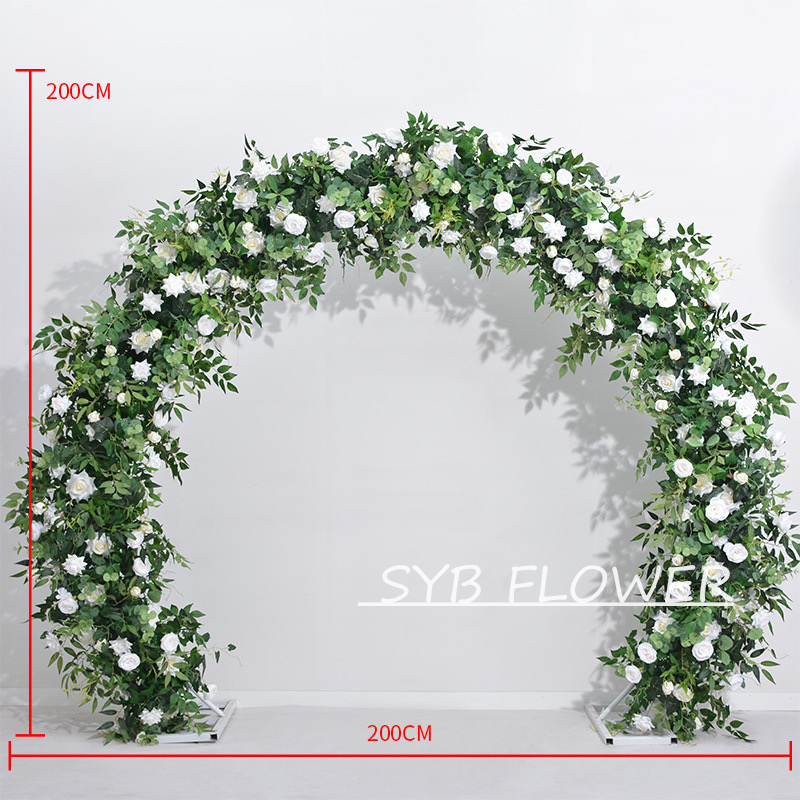 AC-057 Customized Wedding Arch Silk Artificial Flowers Gate Flowers Wedding Arch Backdrop For Wedding Entrance Decoration