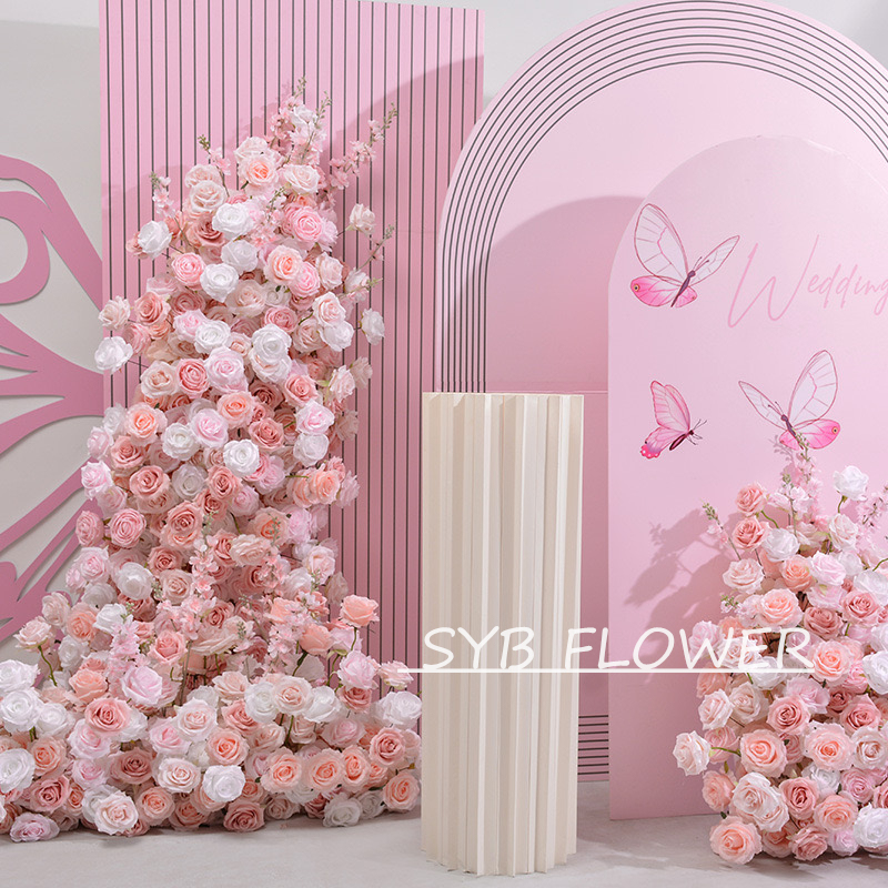 AC-040 Customized Wedding Arch Silk Artificial Flowers Gate Flowers Wedding Arch Backdrop For Wedding Entrance Decoration