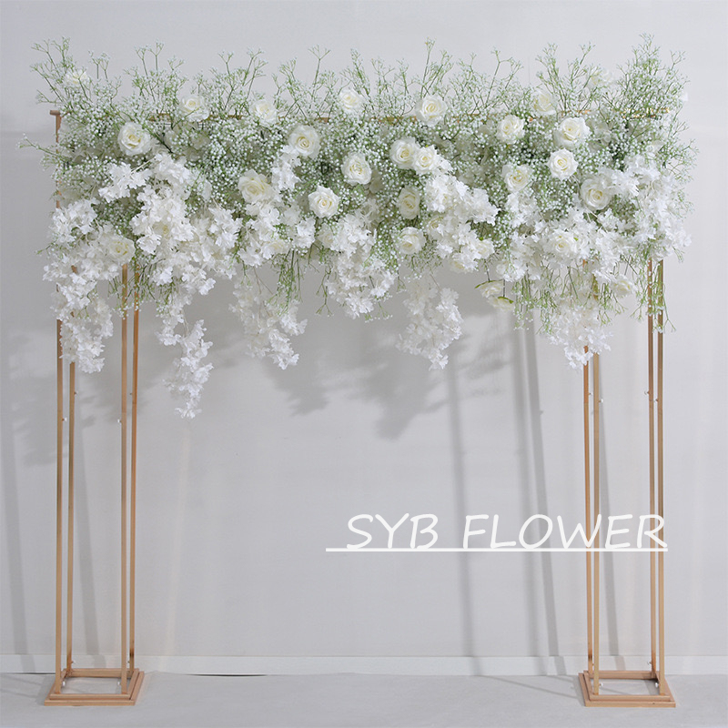 AC-044 Customized Wedding Arch Silk Artificial Flowers Gate Flowers Wedding Arch Backdrop For Wedding Entrance Decoration