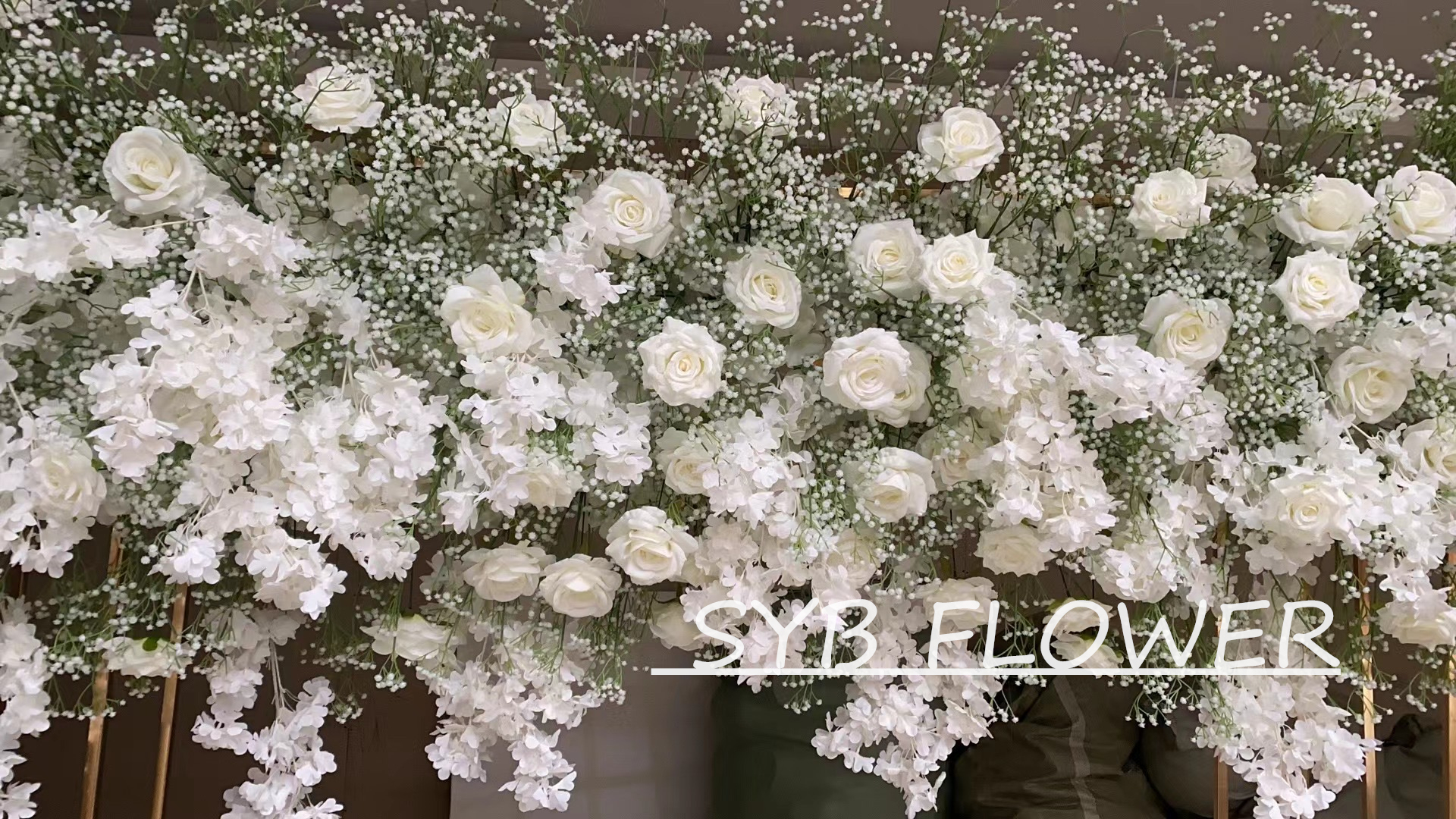 AC-044 Customized Wedding Arch Silk Artificial Flowers Gate Flowers Wedding Arch Backdrop For Wedding Entrance Decoration