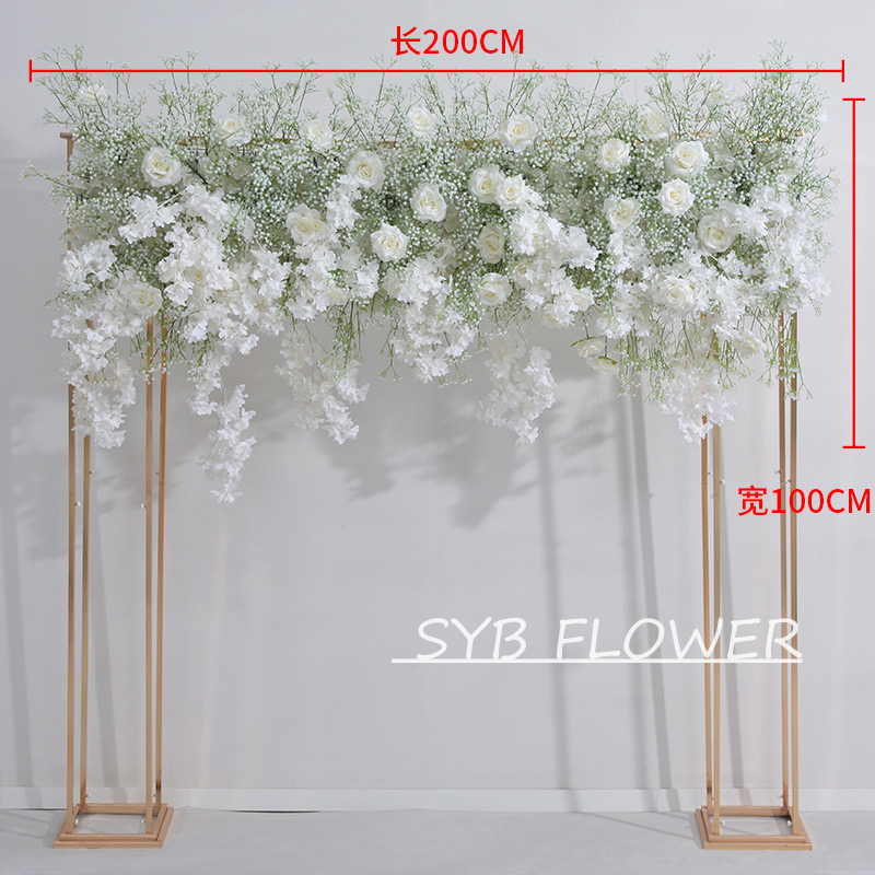 AC-044 Customized Wedding Arch Silk Artificial Flowers Gate Flowers Wedding Arch Backdrop For Wedding Entrance Decoration