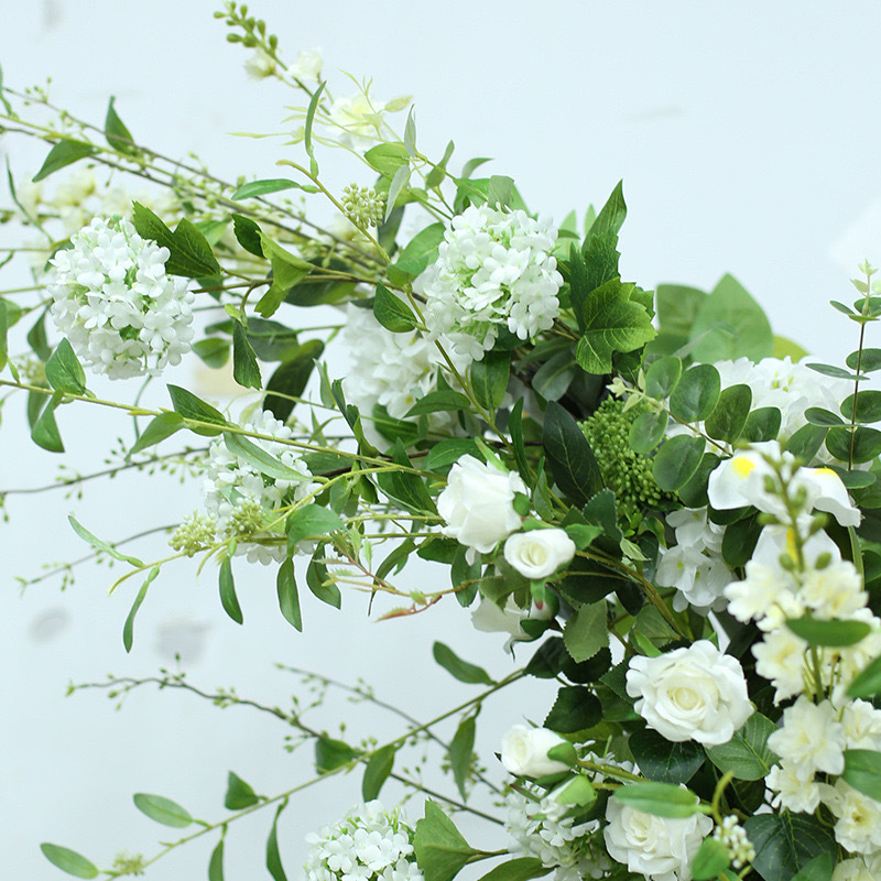 AC-047 Customized Wedding Arch Silk Artificial Flowers Gate Flowers Wedding Arch Backdrop For Wedding Entrance Decoration