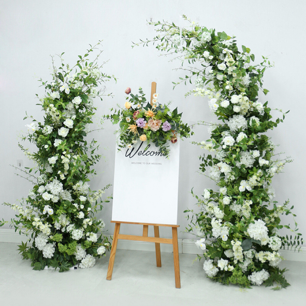 AC-047 Customized Wedding Arch Silk Artificial Flowers Gate Flowers Wedding Arch Backdrop For Wedding Entrance Decoration