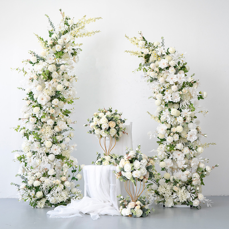 AC-048 Customized Wedding Arch Silk Artificial Flowers Gate Flowers Wedding Arch Backdrop For Wedding Entrance Decoration
