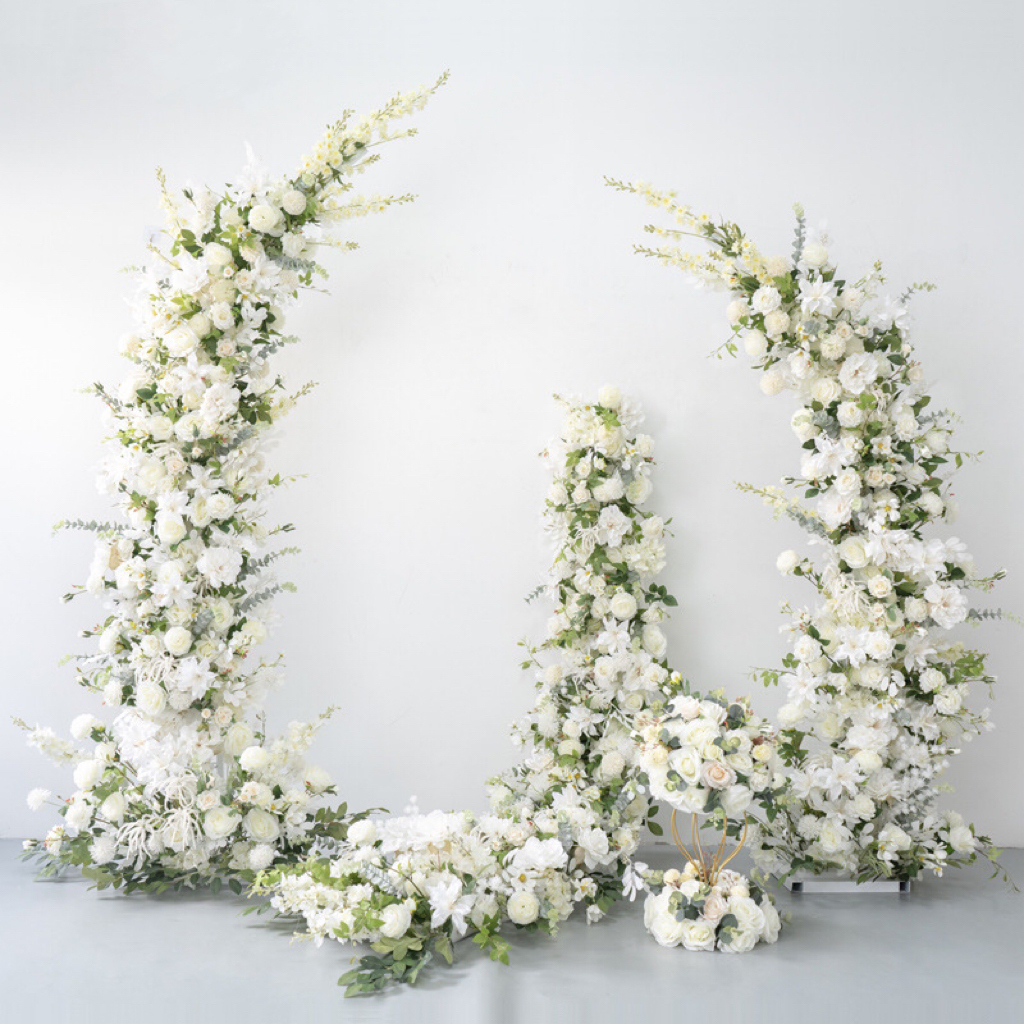 AC-048 Customized Wedding Arch Silk Artificial Flowers Gate Flowers Wedding Arch Backdrop For Wedding Entrance Decoration