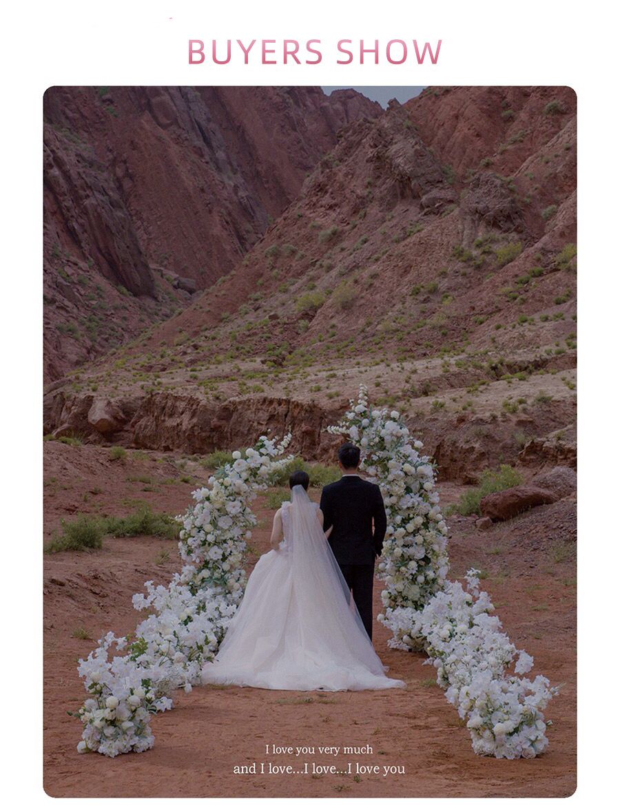AC-048 Customized Wedding Arch Silk Artificial Flowers Gate Flowers Wedding Arch Backdrop For Wedding Entrance Decoration