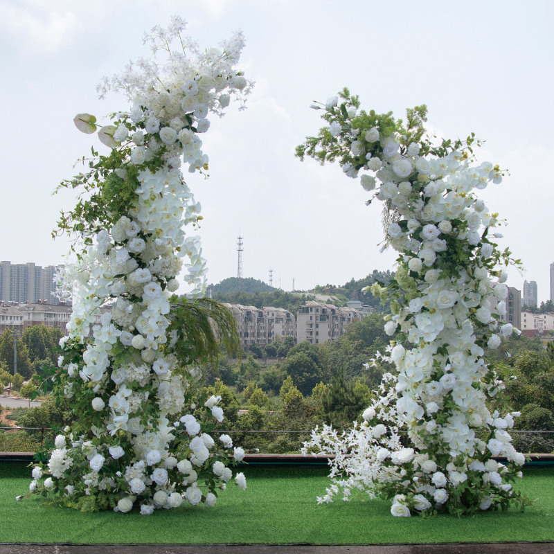 AC-049 Customized Wedding Arch Silk Artificial Flowers Gate Flowers Wedding Arch Backdrop For Wedding Entrance Decoration