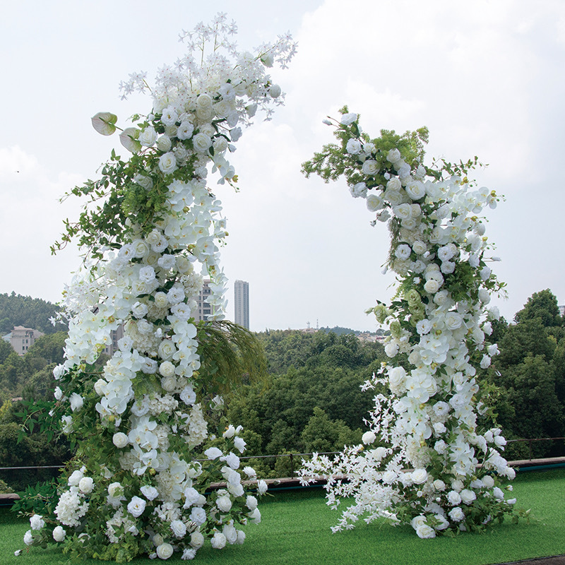 AC-049 Customized Wedding Arch Silk Artificial Flowers Gate Flowers Wedding Arch Backdrop For Wedding Entrance Decoration