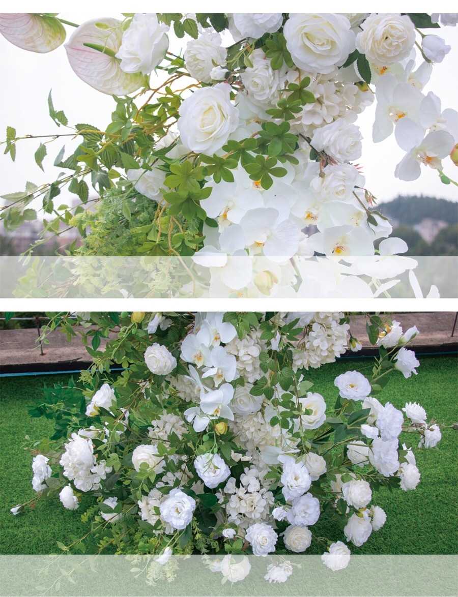 AC-049 Customized Wedding Arch Silk Artificial Flowers Gate Flowers Wedding Arch Backdrop For Wedding Entrance Decoration