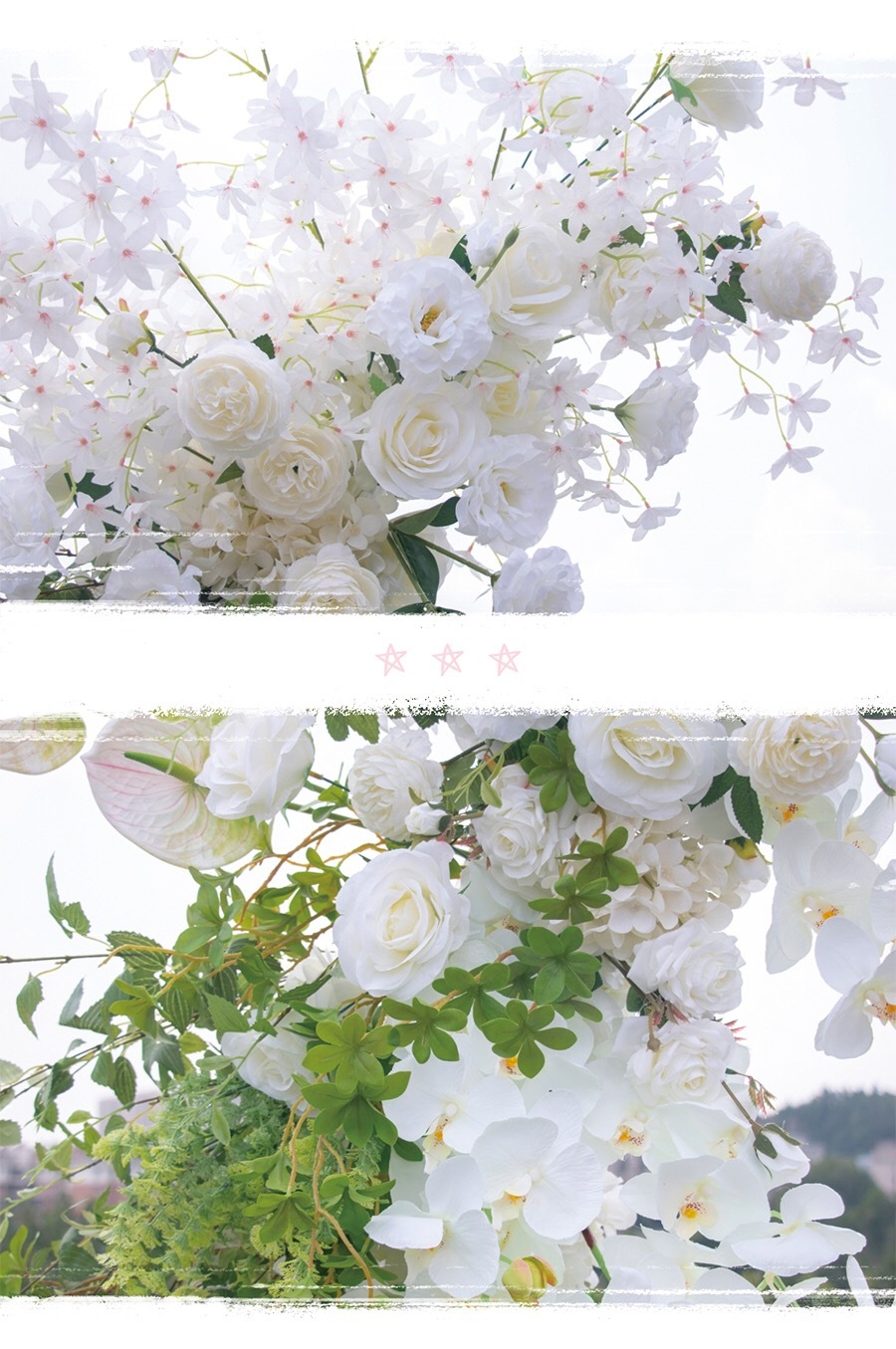 AC-049 Customized Wedding Arch Silk Artificial Flowers Gate Flowers Wedding Arch Backdrop For Wedding Entrance Decoration