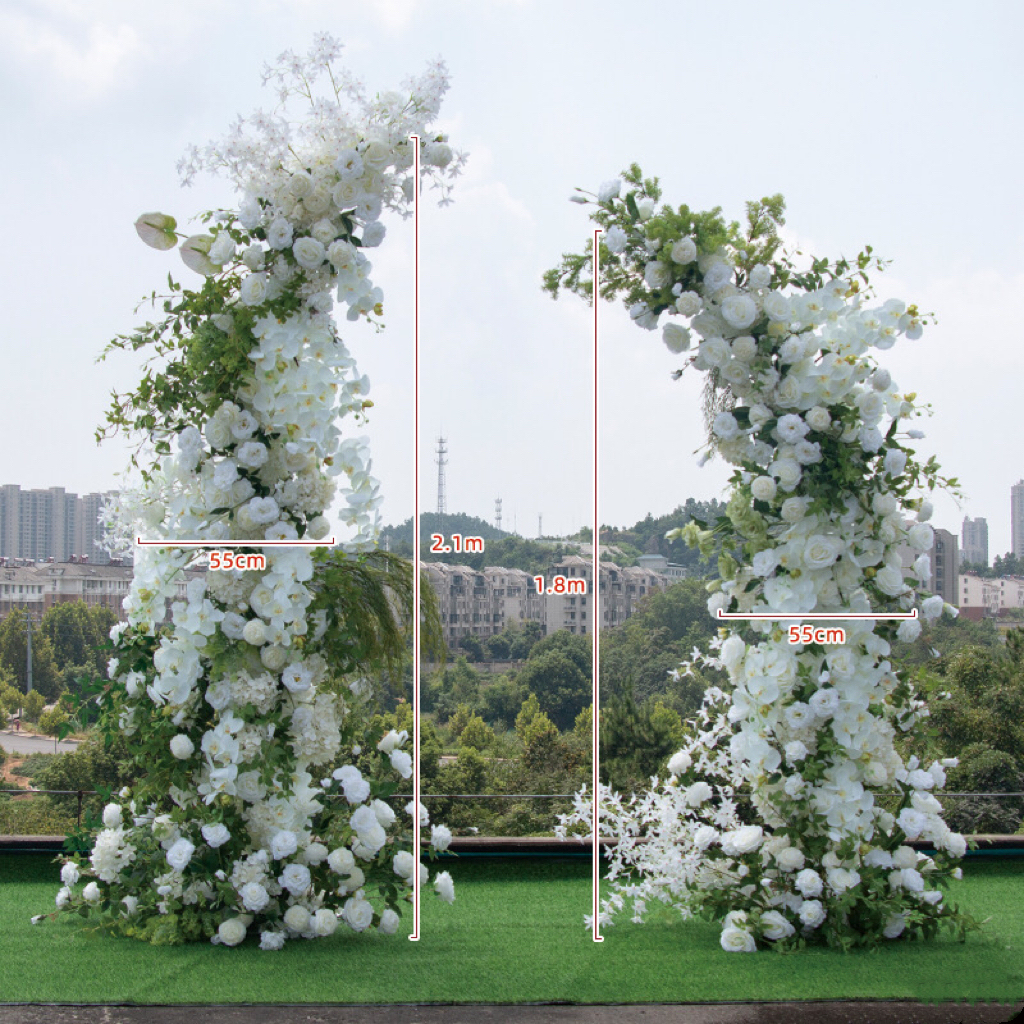 AC-049 Customized Wedding Arch Silk Artificial Flowers Gate Flowers Wedding Arch Backdrop For Wedding Entrance Decoration