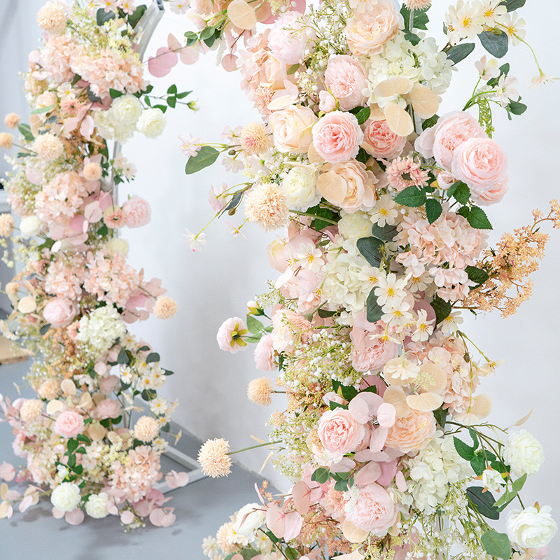 AC-051 Customized Wedding Arch Silk Artificial Flowers Gate Flowers Wedding Arch Backdrop For Wedding Entrance Decoration
