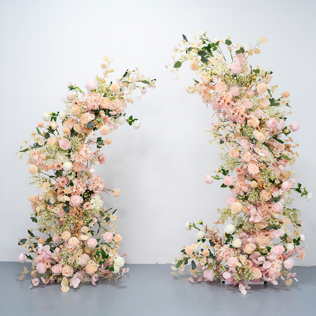 AC-051 Customized Wedding Arch Silk Artificial Flowers Gate Flowers Wedding Arch Backdrop For Wedding Entrance Decoration