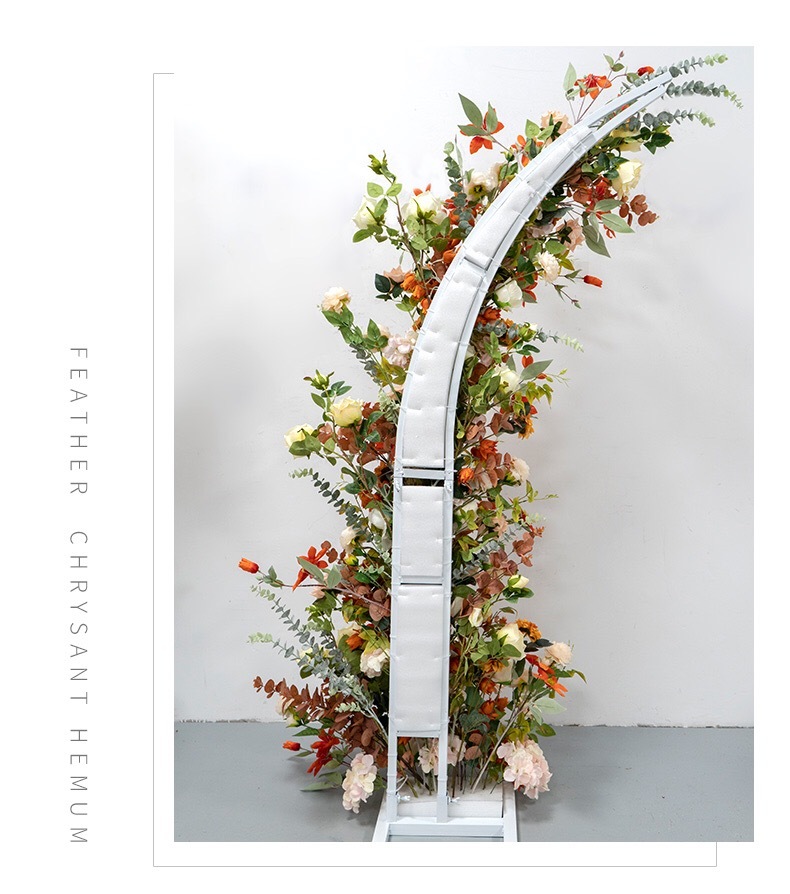 AC-052 Customized Wedding Arch Silk Artificial Flowers Gate Flowers Wedding Arch Backdrop For Wedding Entrance Decoration