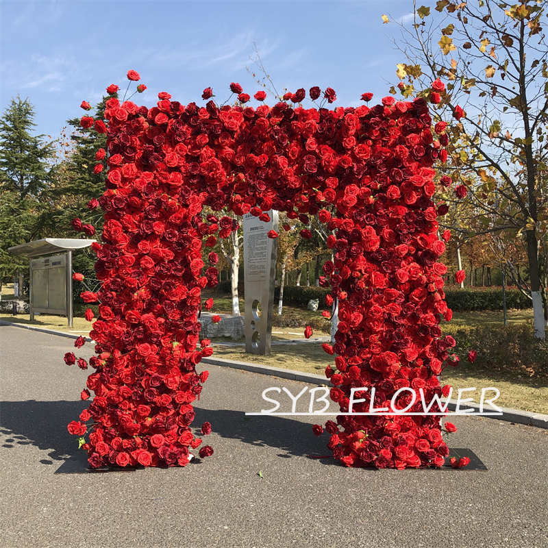 AC-031 Wholesale Customized Wedding Arch Silk Artificial Flower White Heart Shaped Arch Backdrop For Wedding Decoration With Free Shipping