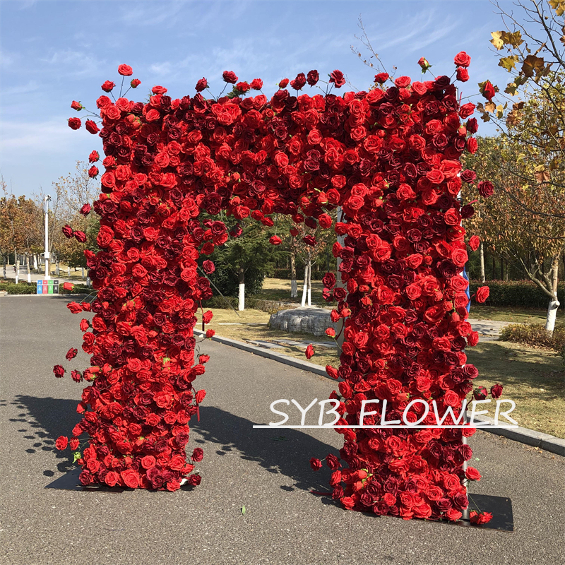 AC-031 Wholesale Customized Wedding Arch Silk Artificial Flower White Heart Shaped Arch Backdrop For Wedding Decoration With Free Shipping