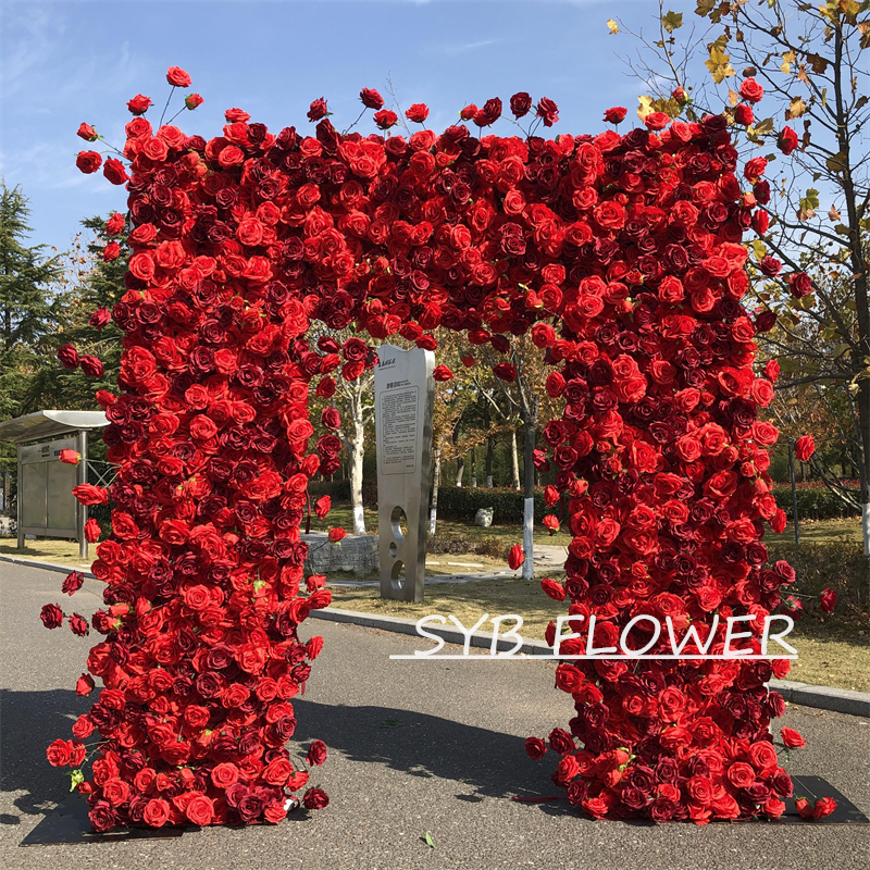 AC-031 Wholesale Customized Wedding Arch Silk Artificial Flower White Heart Shaped Arch Backdrop For Wedding Decoration With Free Shipping
