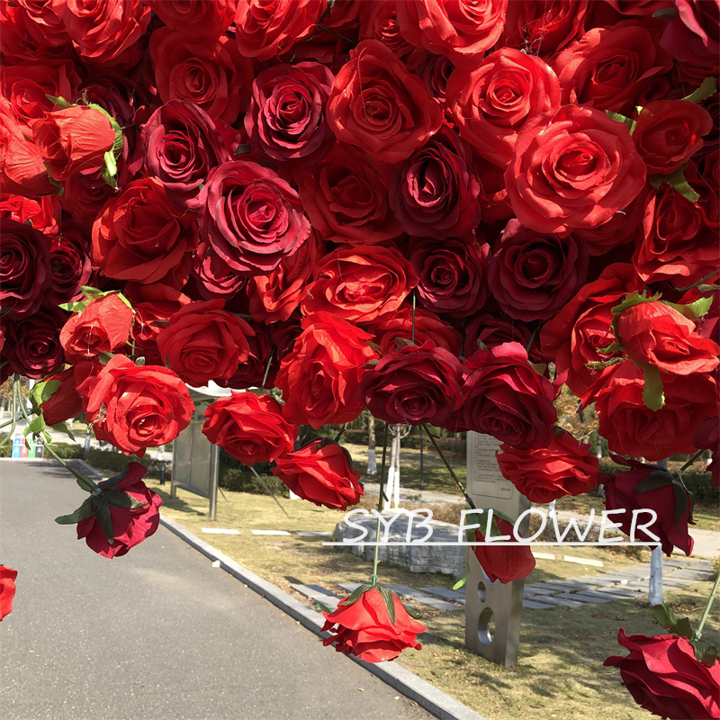 AC-031 Wholesale Customized Wedding Arch Silk Artificial Flower White Heart Shaped Arch Backdrop For Wedding Decoration With Free Shipping