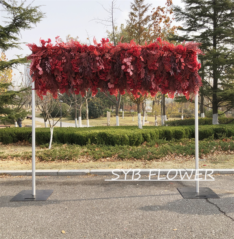 AC-054 Customized Wedding Arch Silk Artificial Flowers Gate Flowers Wedding Arch Backdrop For Wedding Entrance Decoration