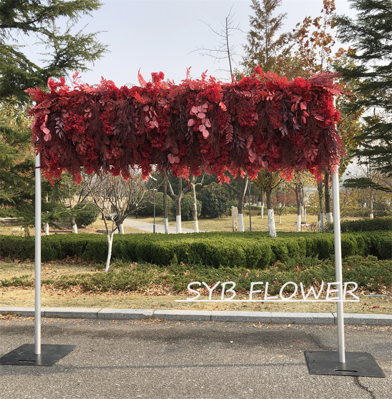 AC-054 Customized Wedding Arch Silk Artificial Flowers Gate Flowers Wedding Arch Backdrop For Wedding Entrance Decoration