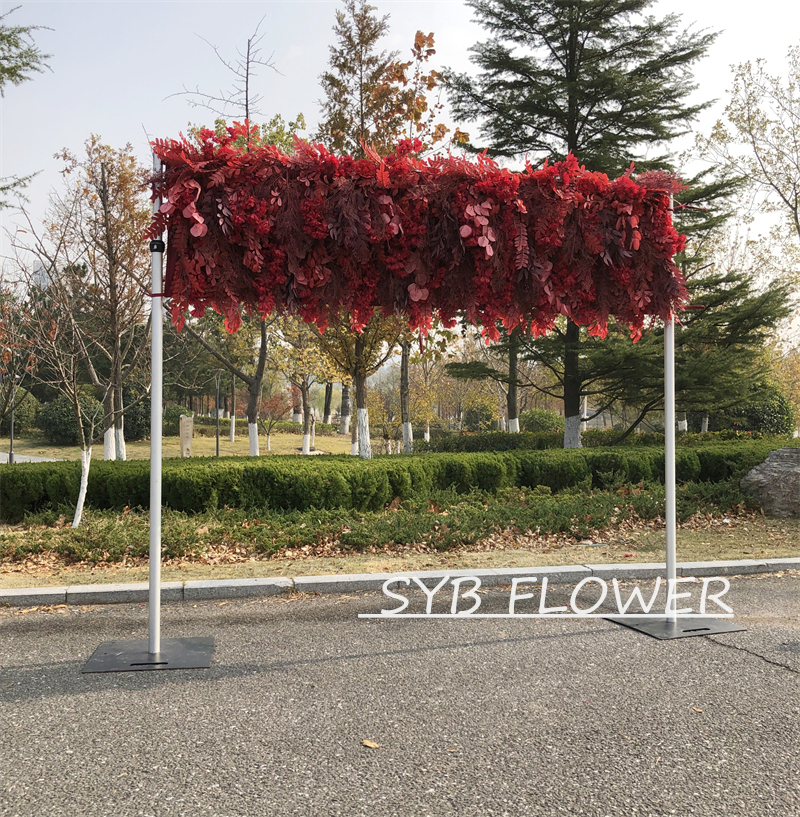 AC-054 Customized Wedding Arch Silk Artificial Flowers Gate Flowers Wedding Arch Backdrop For Wedding Entrance Decoration