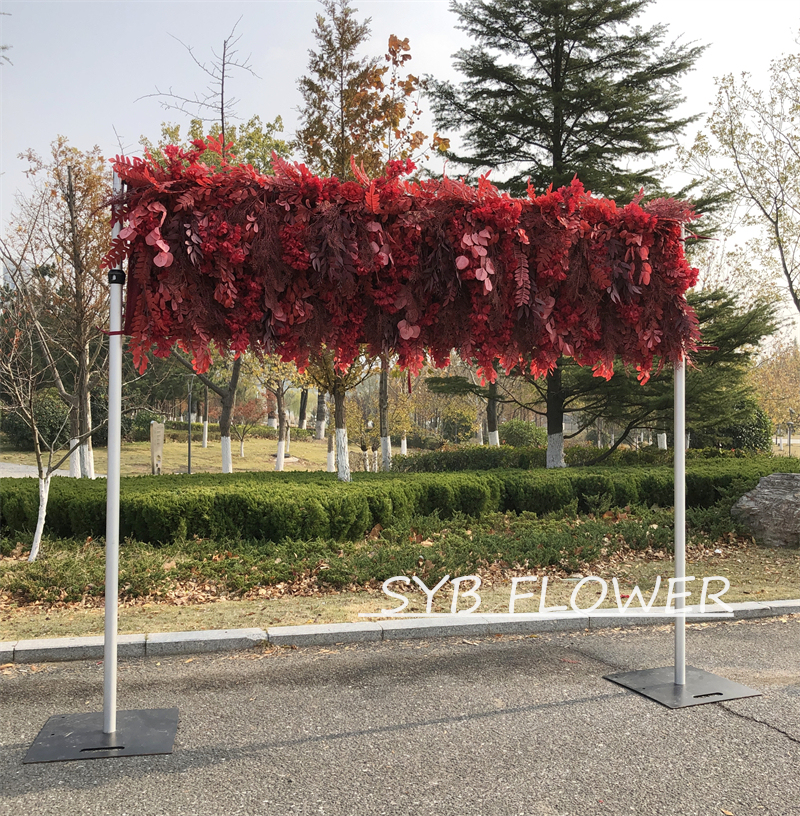 AC-054 Customized Wedding Arch Silk Artificial Flowers Gate Flowers Wedding Arch Backdrop For Wedding Entrance Decoration