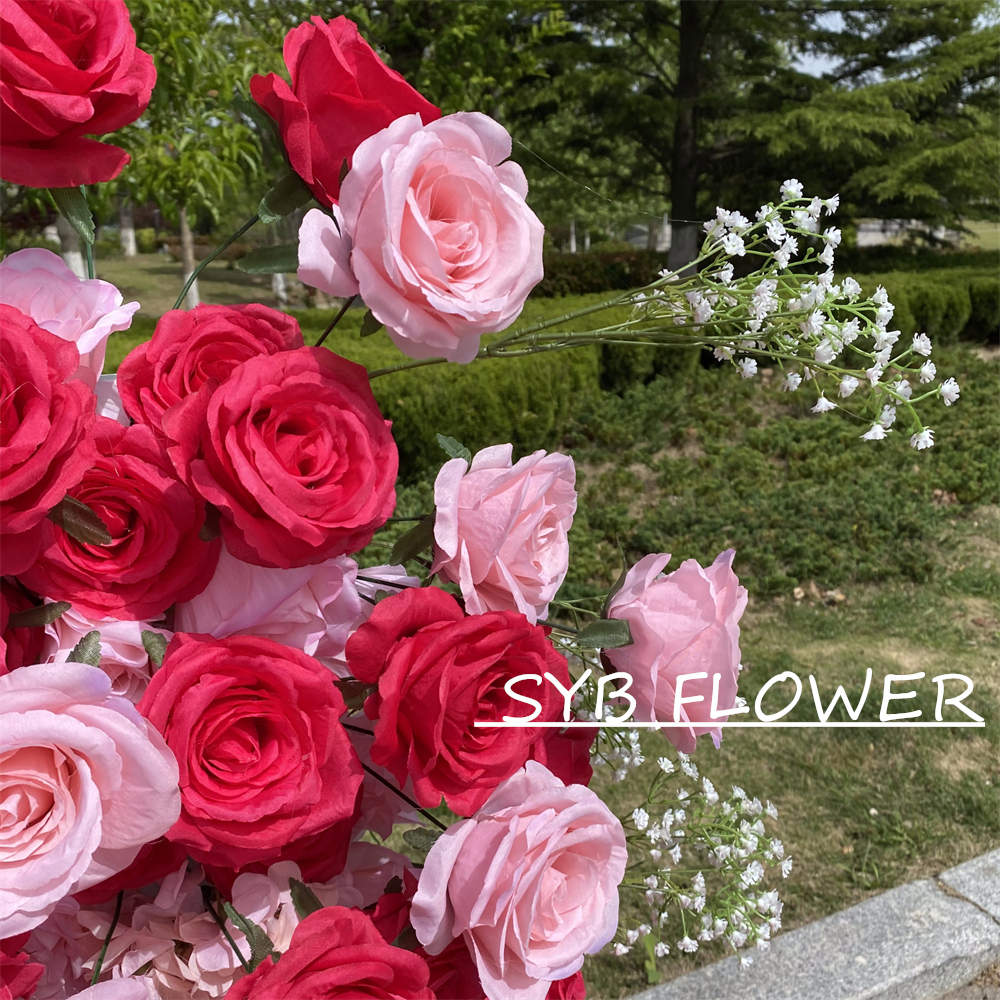 AC-029 Customized Wedding Arch Silk Artificial Flowers Gate Flowers Wedding Arch Backdrop For Wedding Entrance Decoration