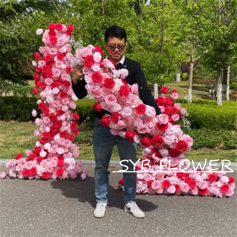AC-029 Customized Wedding Arch Silk Artificial Flowers Gate Flowers Wedding Arch Backdrop For Wedding Entrance Decoration