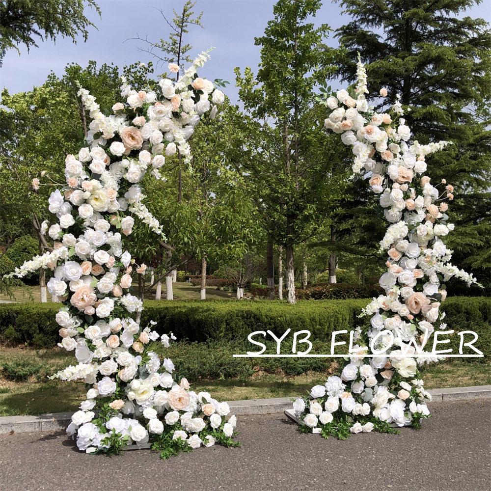 AC-059 Customized Wedding Arch Silk Artificial Flowers Gate Flowers Wedding Arch Backdrop For Wedding Entrance Decoration