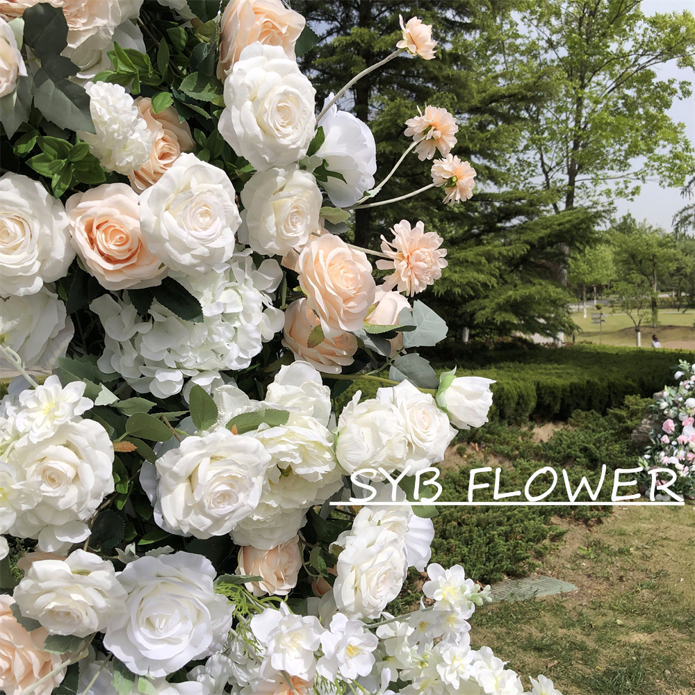 AC-059 Customized Wedding Arch Silk Artificial Flowers Gate Flowers Wedding Arch Backdrop For Wedding Entrance Decoration