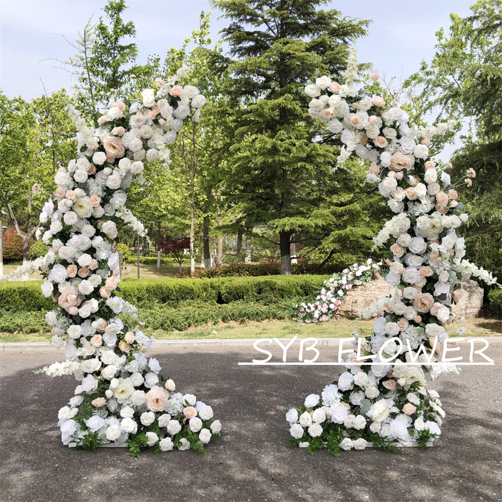 AC-059 Customized Wedding Arch Silk Artificial Flowers Gate Flowers Wedding Arch Backdrop For Wedding Entrance Decoration