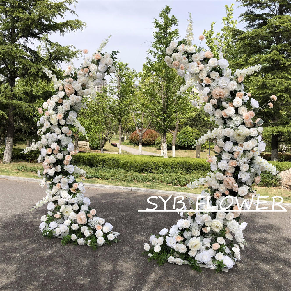 AC-059 Customized Wedding Arch Silk Artificial Flowers Gate Flowers Wedding Arch Backdrop For Wedding Entrance Decoration