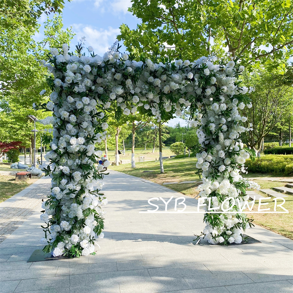 AC-061 Customized Wedding Arch Silk Artificial Flowers Gate Flowers Wedding Arch Backdrop For Wedding Entrance Decoration