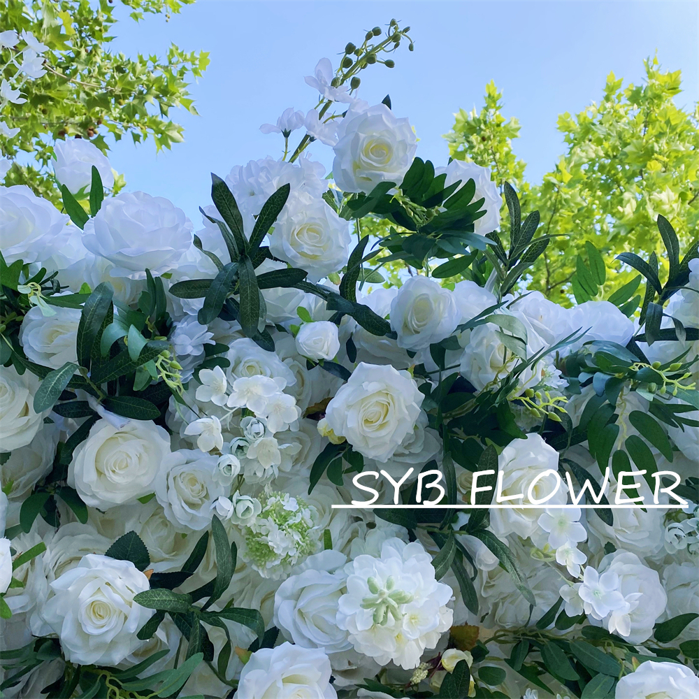 AC-061 Customized Wedding Arch Silk Artificial Flowers Gate Flowers Wedding Arch Backdrop For Wedding Entrance Decoration