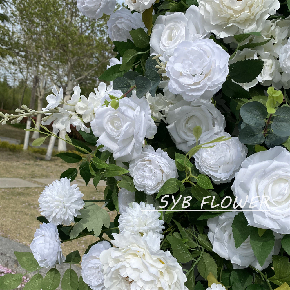 AC-024 Wholesale Customized Wedding Arch Silk Artificial Flower White Heart Shaped Arch Backdrop For Wedding Decoration With Free Shipping