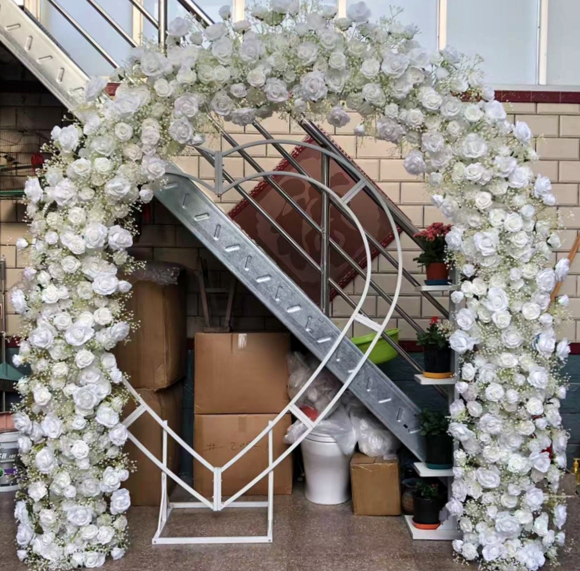 AC-023 Customized Wedding Arch Silk Artificial Flowers Gate Flowers Wedding Arch Backdrop For Wedding Entrance Decoration