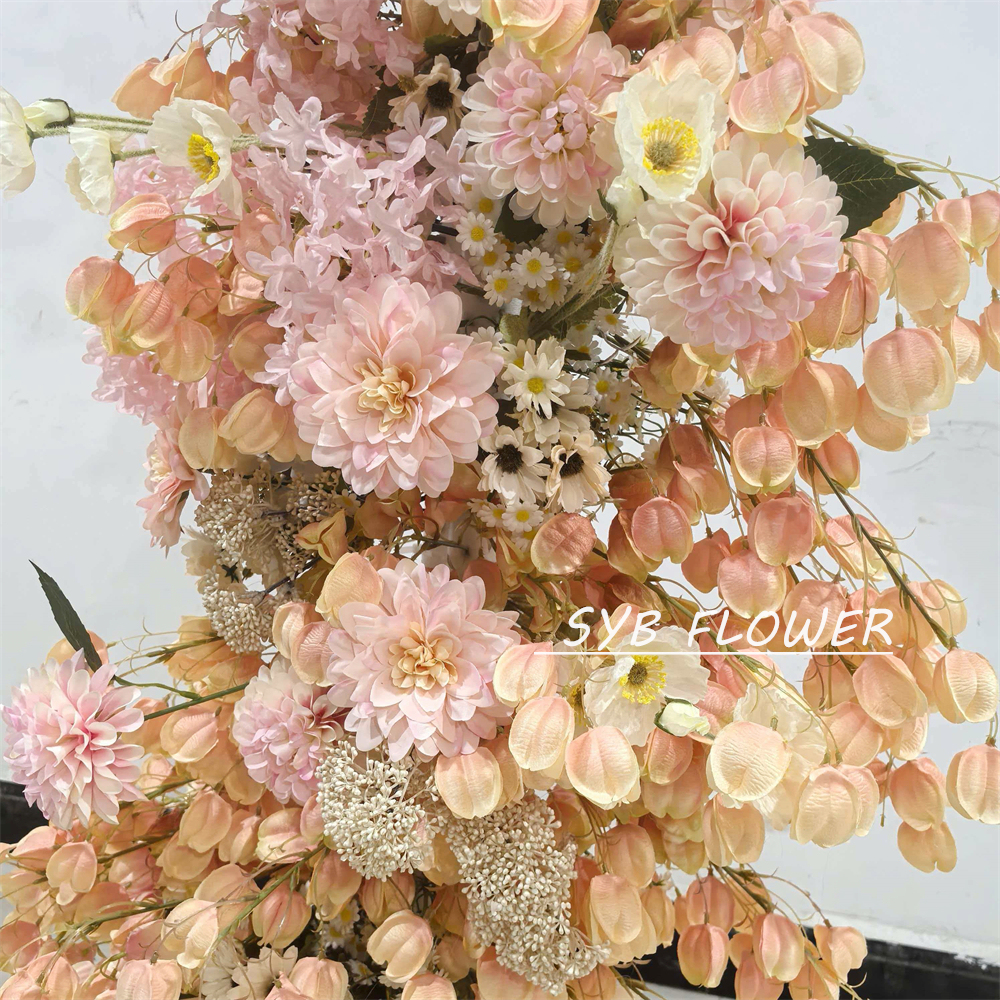 AC-060 Customized Wedding Arch Silk Artificial Flowers Gate Flowers Wedding Arch Backdrop For Wedding Entrance Decoration