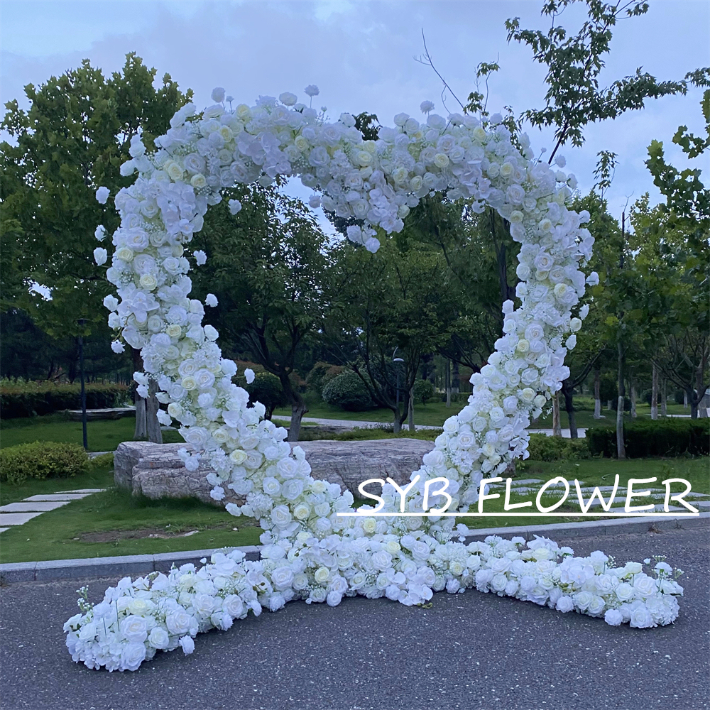 AC-066 Wholesale Customized Wedding Arch Silk Artificial Flower Gate Flower Arch Backdrop For Wedding Decoration With Free Shipping